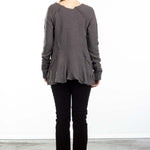 Rundholz DIP Damen A-Linien Pullover grau cedar
