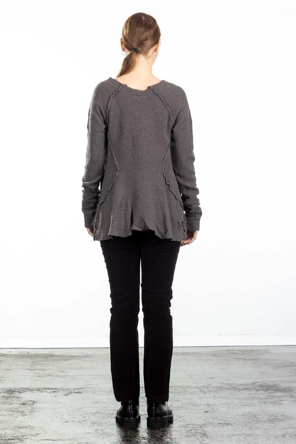 Rundholz DIP Damen A-Linien Pullover grau cedar