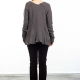 Rundholz DIP Damen A-Linien Pullover grau cedar