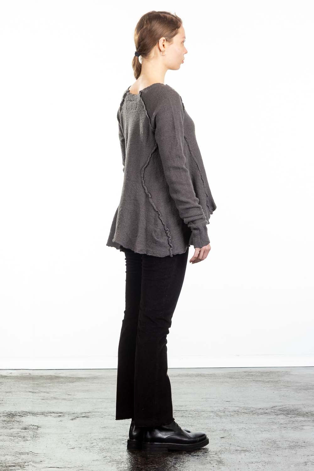Rundholz DIP Damen A-Linien Pullover grau cedar