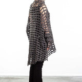 Rundholz DIP Damen Netz Pullover Oversized grau cedar