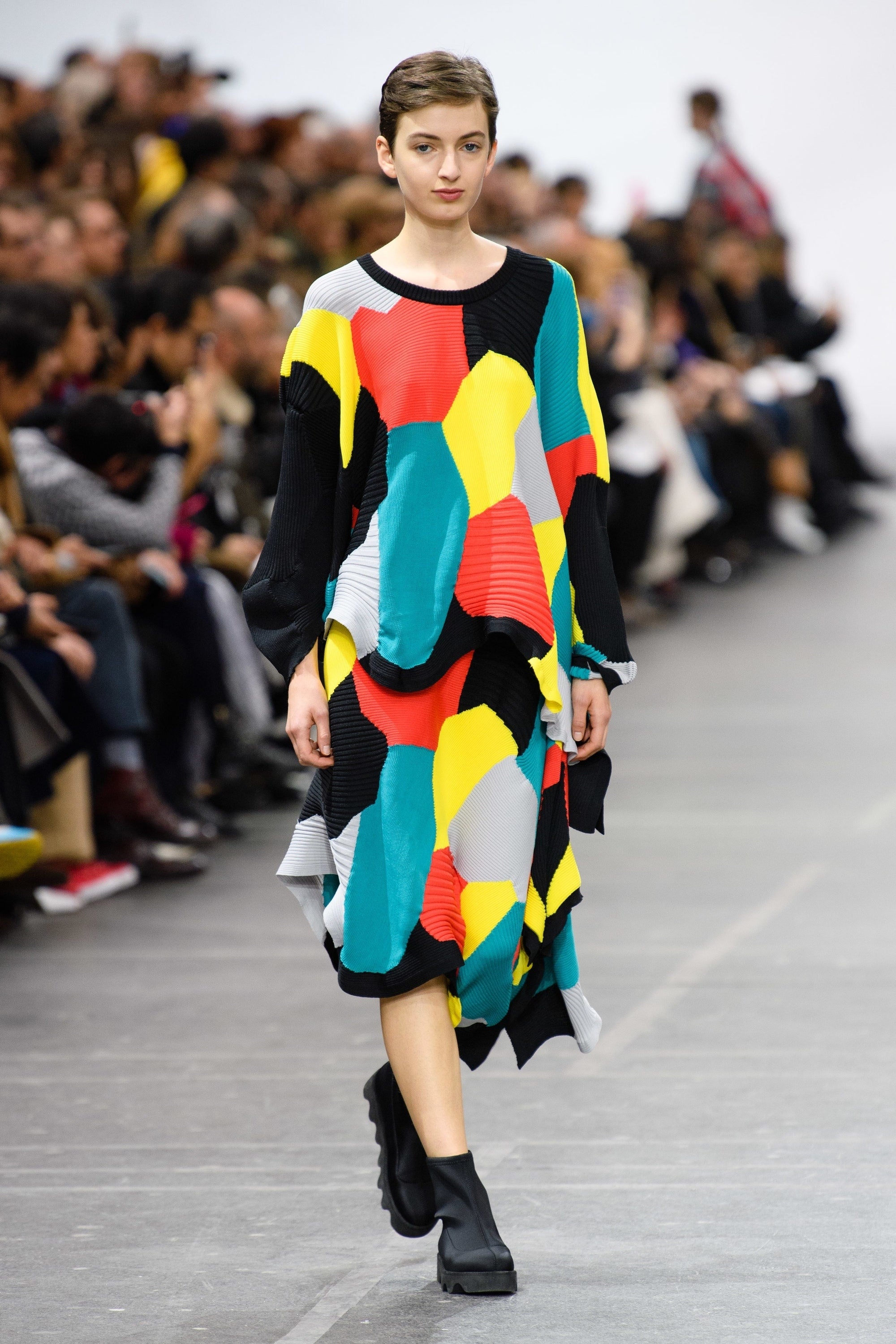 Issey Miyake Damen Pullover Plisseestrick multicolour