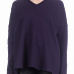 Katharina Hovman Damen V-Pullover oversized grape