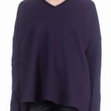 Katharina Hovman Damen V-Pullover oversized grape