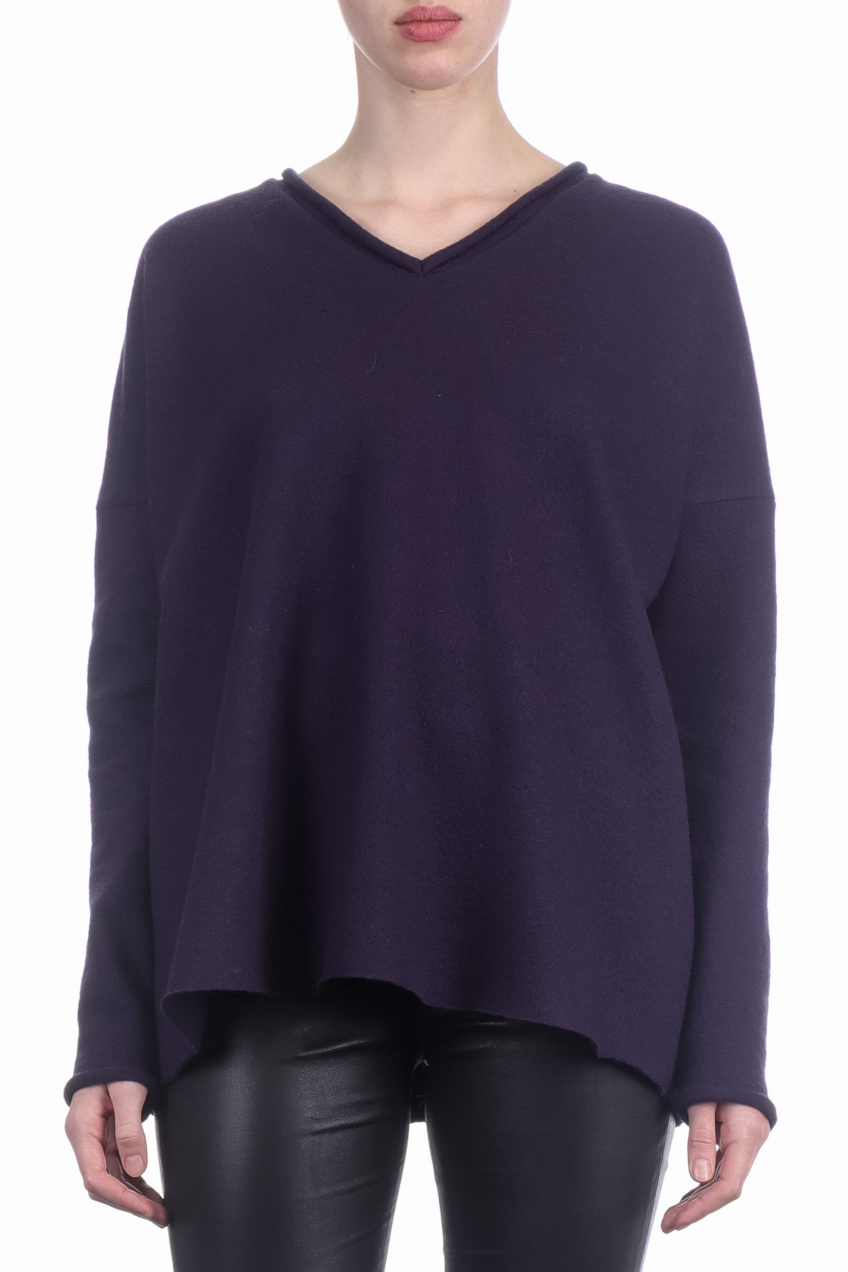 Katharina Hovman Damen V-Pullover oversized grape