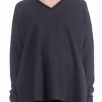 Katharina Hovman Damen V-Pullover oversized grau