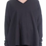 Katharina Hovman Damen V-Pullover oversized grau