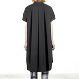 Rundholz Damen Hemd-Kleid Oversized mit Kragen schwarz