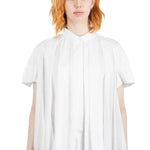 Rundholz Damen Bluse Kurzarm oversized weiß