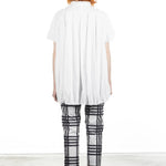 Rundholz Damen Bluse Kurzarm oversized weiß