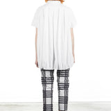 Rundholz Damen Bluse Kurzarm oversized weiß