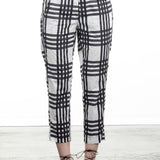 Rundholz Damen 7/8 Hose Print schwarz-weiß 