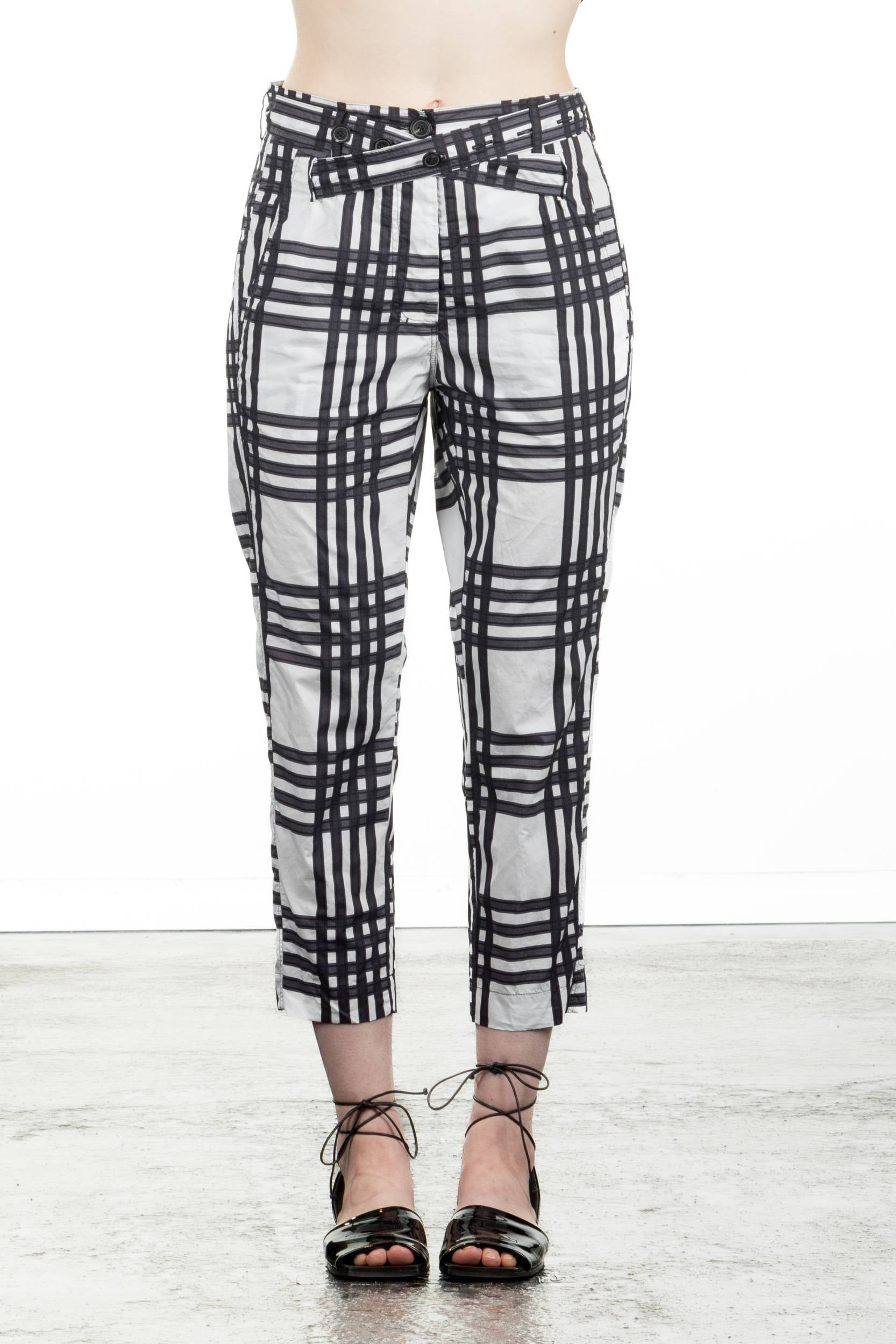 Rundholz Damen 7/8 Hose Print schwarz-weiß 
