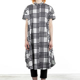 Rundholz Damen Blusen-Kleid Print Quetsche Check