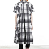 Rundholz Damen Blusen-Kleid Print Quetsche Check