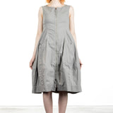 Rundholz Dip Damen Kleid mit ausgestelltem Rock grau