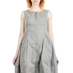 Rundholz Dip Damen Kleid mit ausgestelltem Rock grau