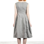 Rundholz Dip Damen Kleid mit ausgestelltem Rock grau