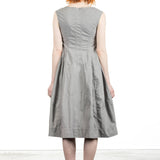 Rundholz Dip Damen Kleid mit ausgestelltem Rock grau