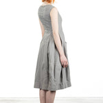 Rundholz Dip Damen Kleid mit ausgestelltem Rock grau