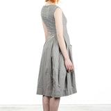 Rundholz Dip Damen Kleid mit ausgestelltem Rock grau