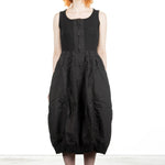 Rundholz Dip Damen Midikleid mit Ballonrock schwarz