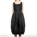 Rundholz Dip Damen Midikleid mit Ballonrock schwarz