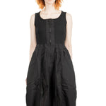Rundholz Dip Damen Midikleid mit Ballonrock schwarz