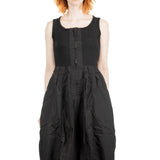 Rundholz Dip Damen Midikleid mit Ballonrock schwarz