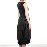 Rundholz Dip Damen Midikleid mit Ballonrock schwarz