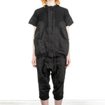 Rundholz Dip Damen Jacke mit Kapuze kurzarm oversized schwarz