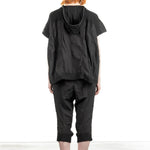 Rundholz Dip Damen Jacke mit Kapuze kurzarm oversized schwarz