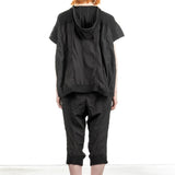 Rundholz Dip Damen Jacke mit Kapuze kurzarm oversized schwarz