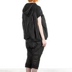 Rundholz Dip Damen Jacke mit Kapuze kurzarm oversized schwarz