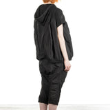 Rundholz Dip Damen Jacke mit Kapuze kurzarm oversized schwarz