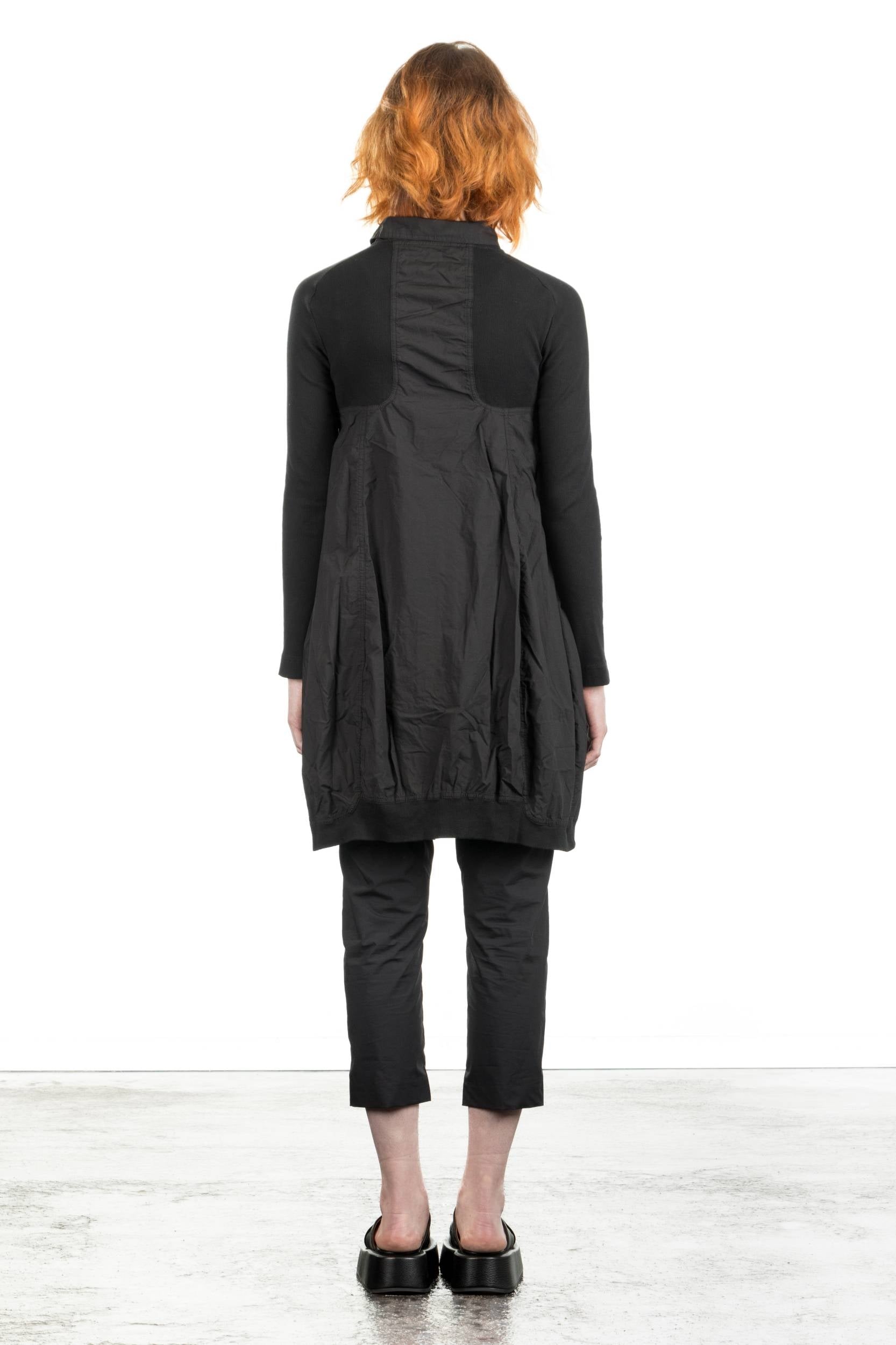 Rundholz DIP Damen tulpiger Mantel kurz schwarz