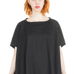 Rundholz Damen Kurzarm Shirt Oversized schwarz