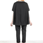 Rundholz Damen Kurzarm Shirt Oversized schwarz