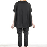 Rundholz Damen Kurzarm Shirt Oversized schwarz
