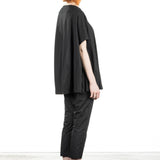 Rundholz Damen Kurzarm Shirt Oversized schwarz