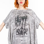 Rundholz Damen Kurzarm Shirt Oversize haricot print