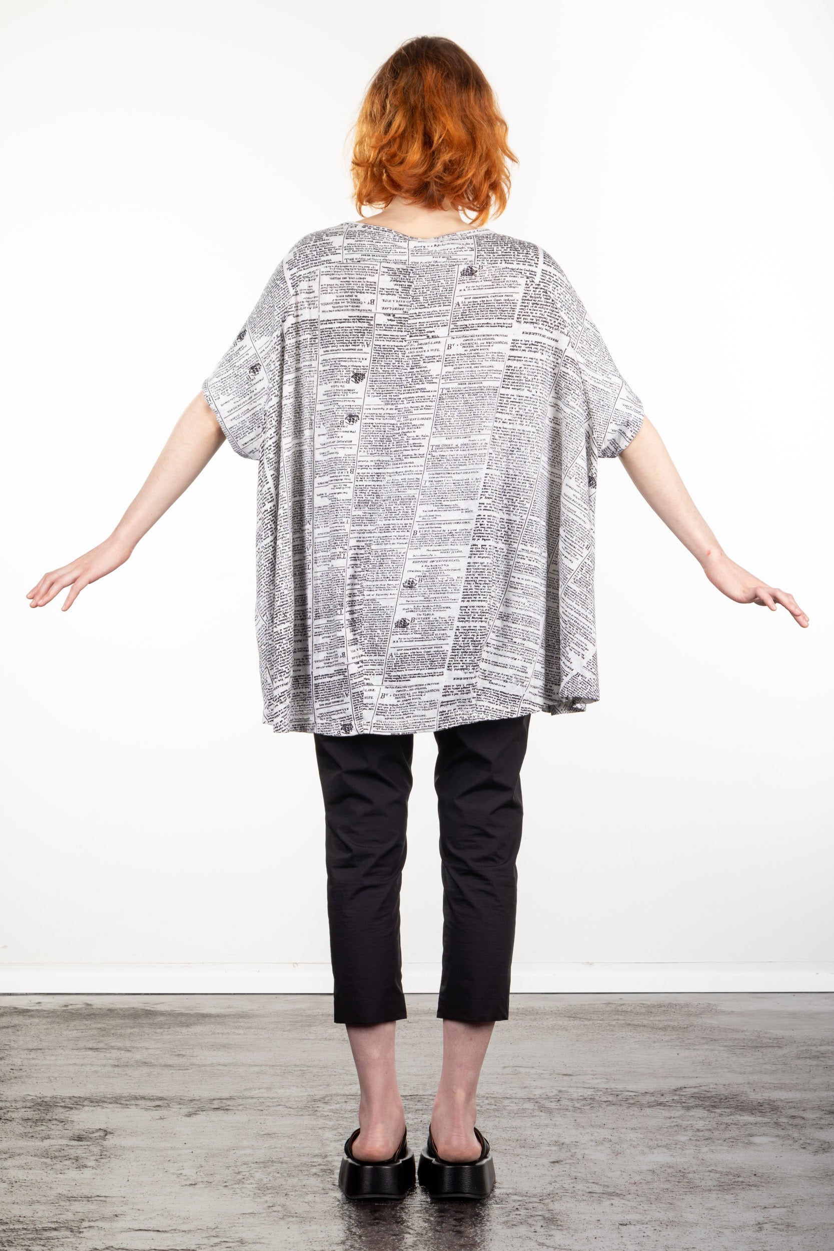 Rundholz Damen Kurzarm Shirt Oversize haricot print