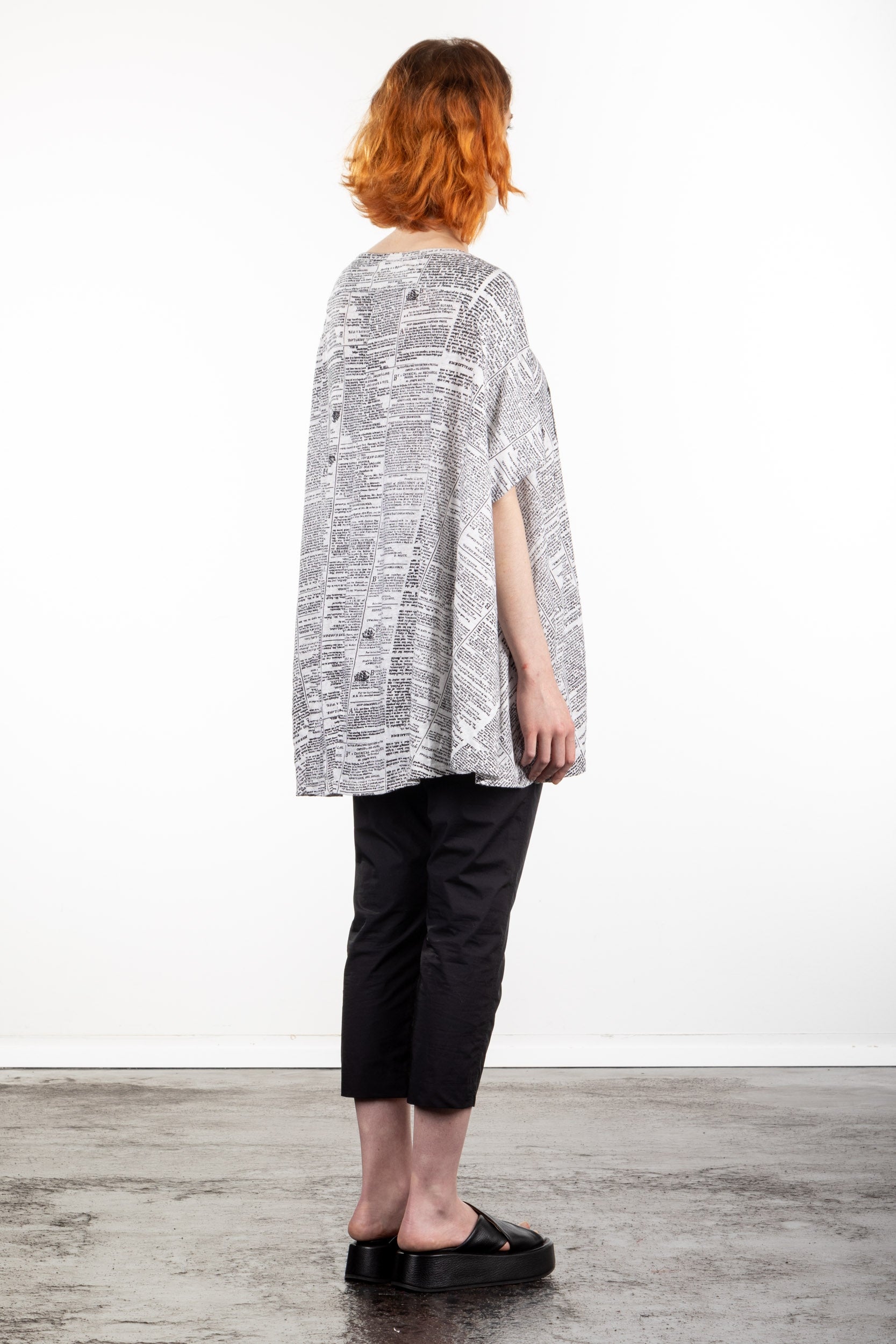 Rundholz Damen Kurzarm Shirt Oversize haricot print
