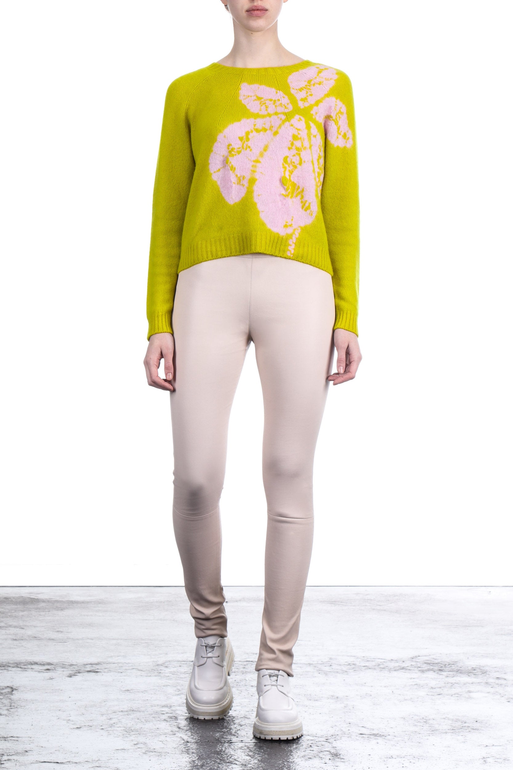 Suzusan Damen Kaschmir Pullover gelb rose´