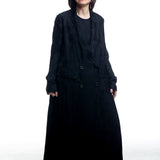 Uma Wang women's coat CAMELOT in black with jacquard structure