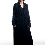 Uma Wang women's coat CAMELOT in black with jacquard structure