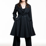 Yohji Yamamoto Damen Ausgestellte Wolljacke schwarz