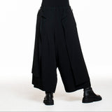 Yohji Yamamoto Wrap-Hose schwarz – Rückenansicht