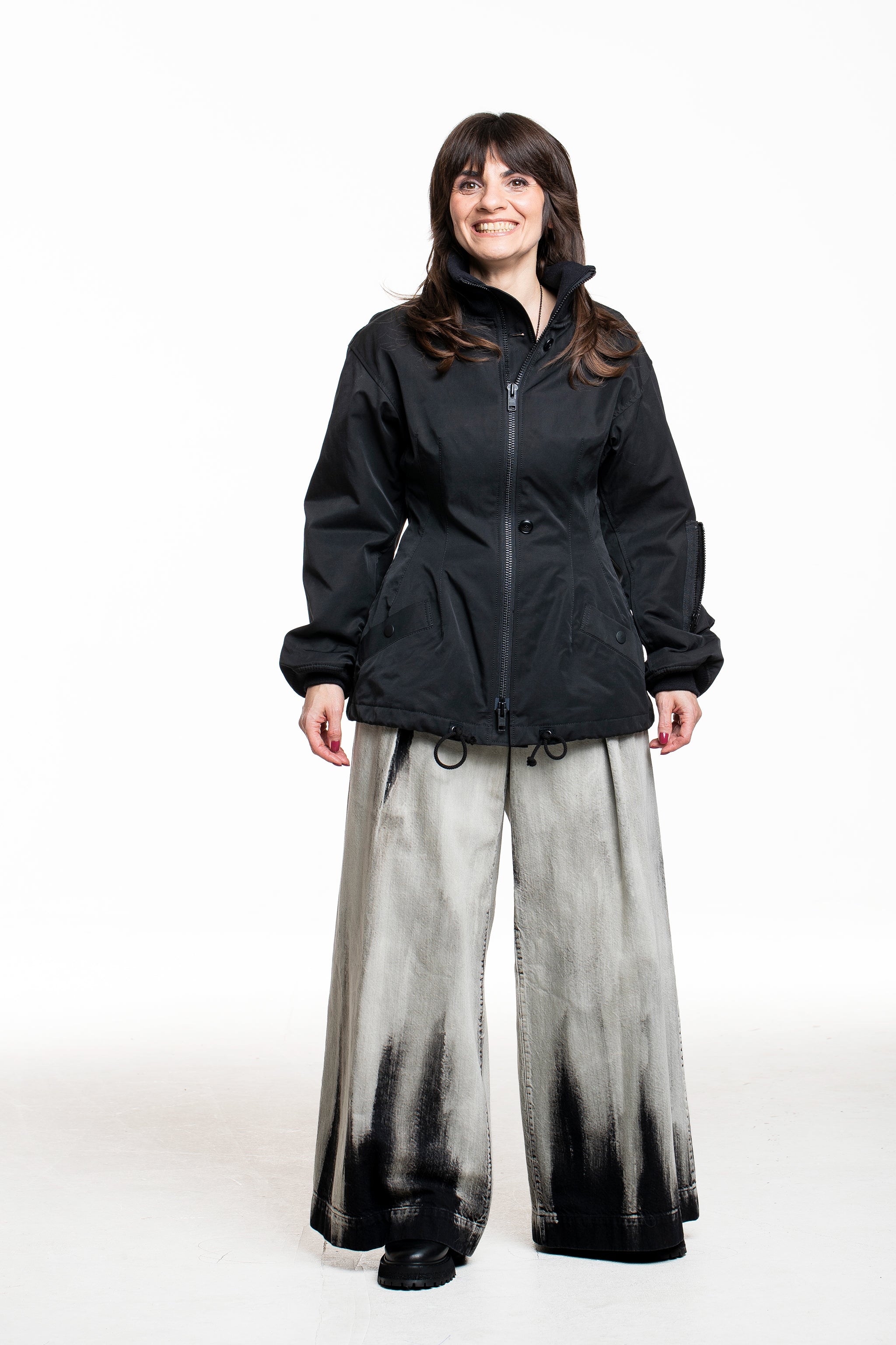 Yohji Yamamoto Kurzjacke im Flight‑Stil schwarz