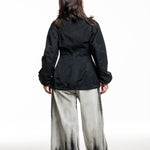 Yohji Yamamoto Kurzjacke im Flight‑Stil schwarz – Rückenansicht